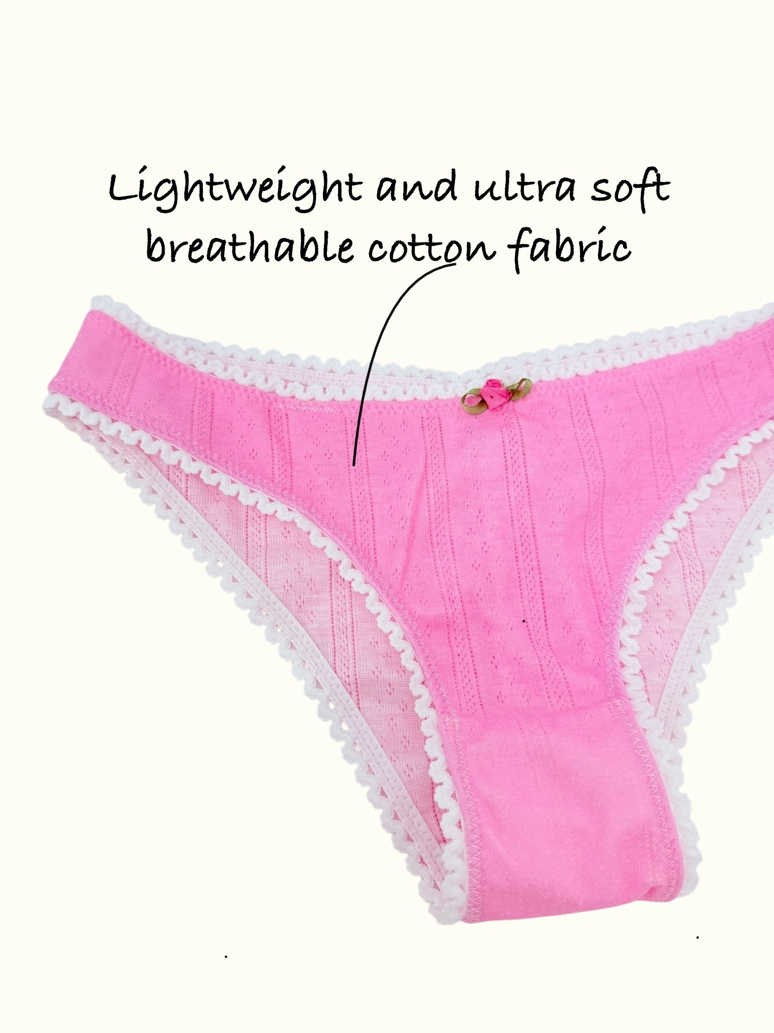 French-Inspired Cotton 90's Pointelle cheeky panty