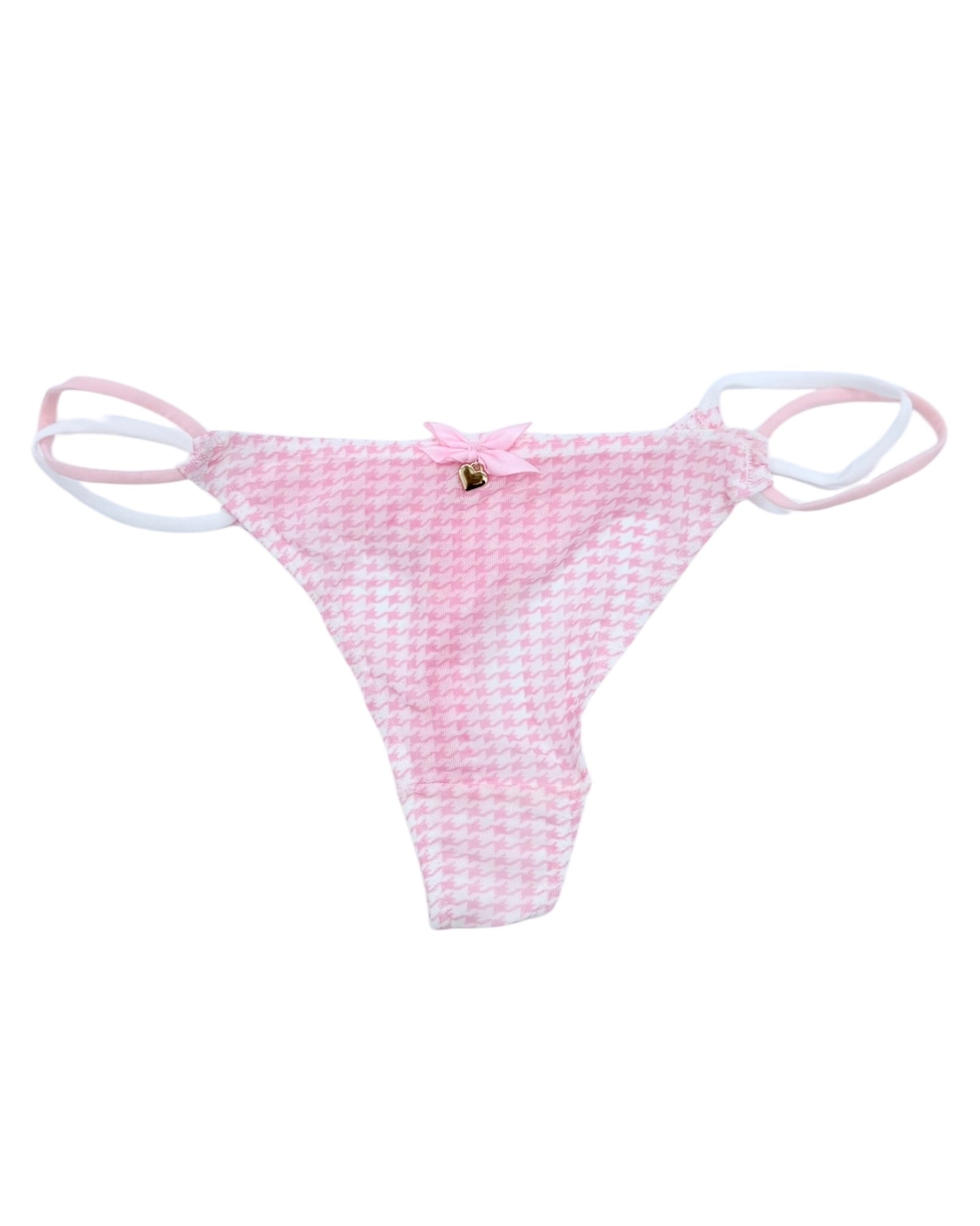 Pink Houndstooth String Panty