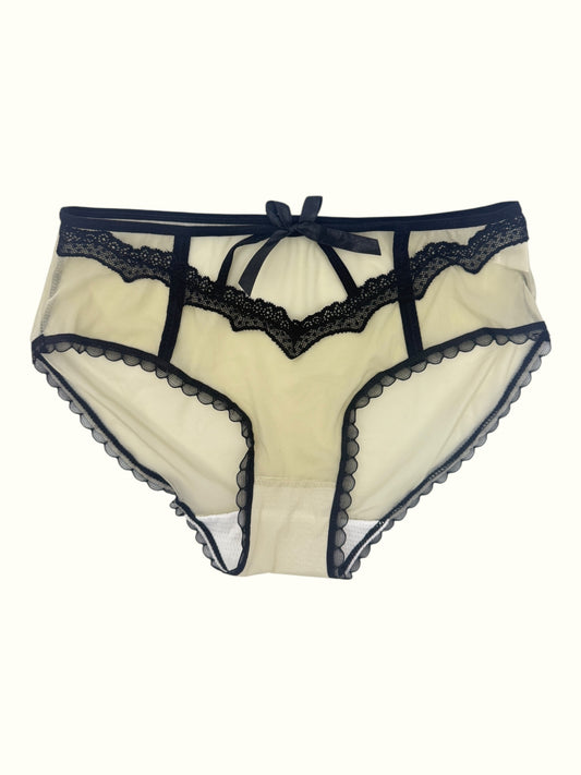 Noir Bowline Sheer Mesh Panty