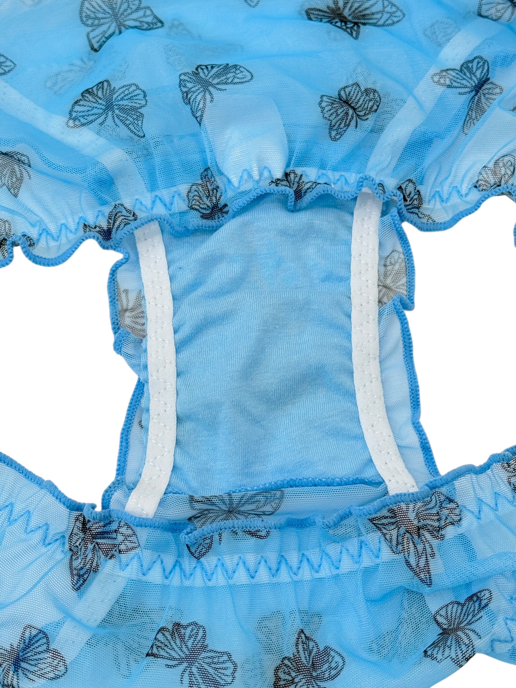 Blue Butterfly Mesh Coquette Elegance Panty