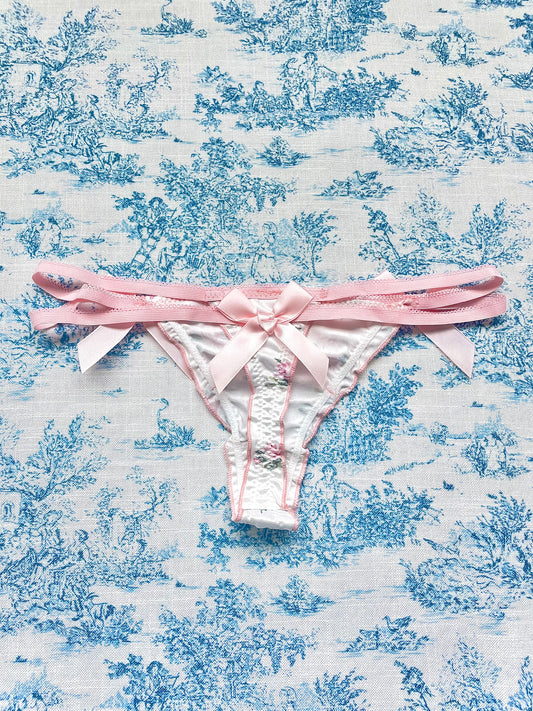 Pink & White Floral Bow Panty