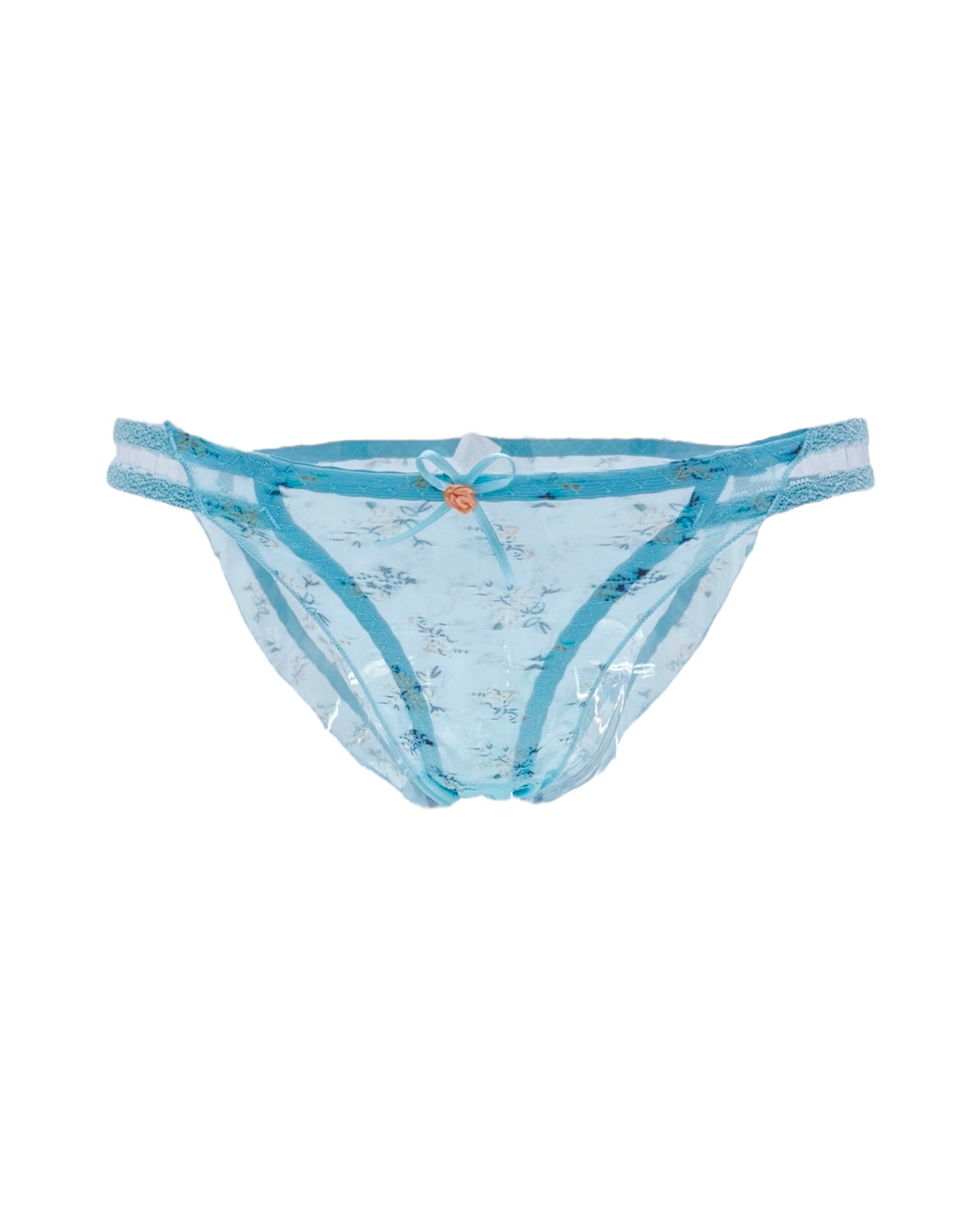 Delicate Floral Lace Panty with Bow Charm
