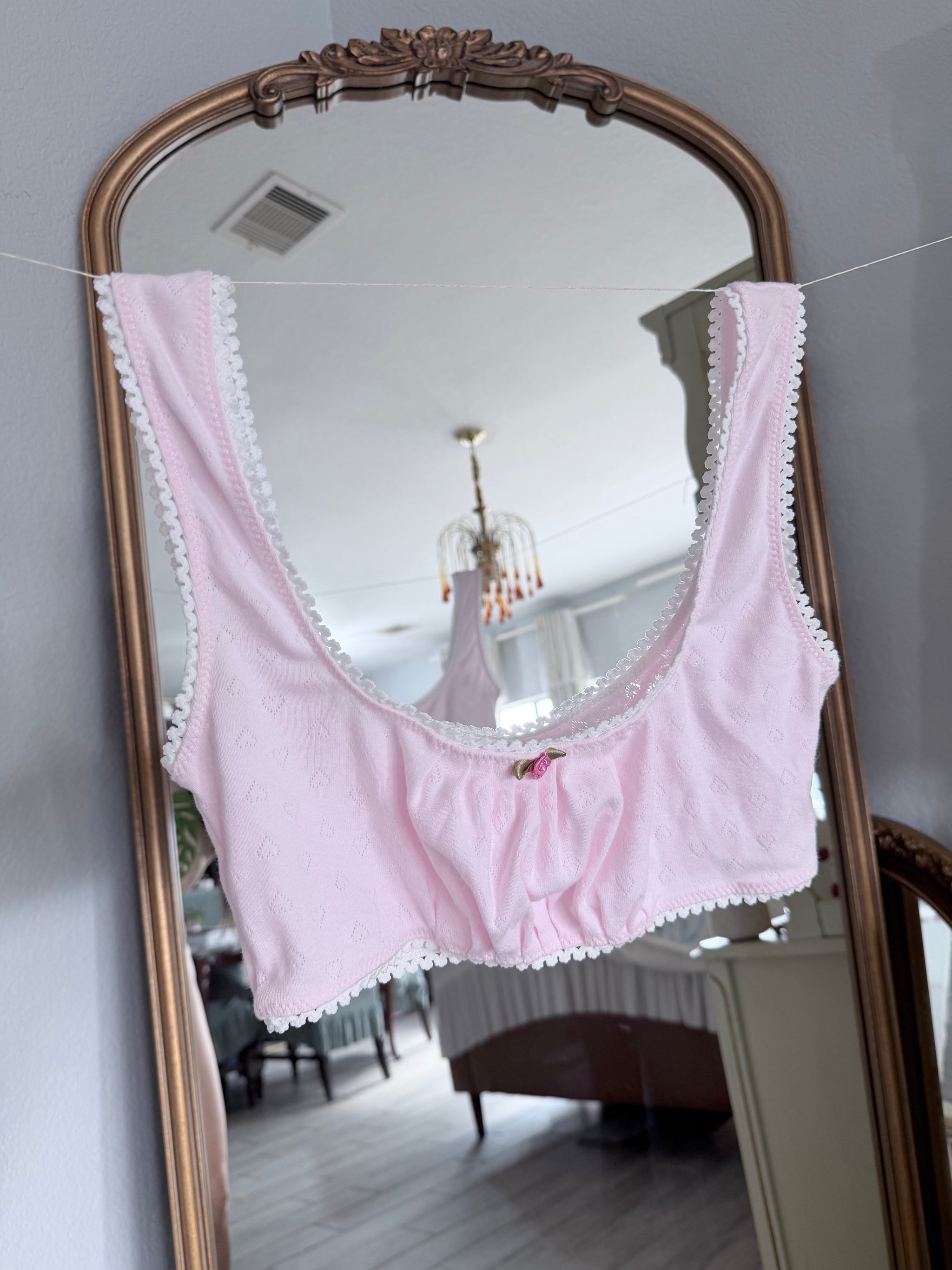 Milanblocks Soft Girl Loungewear Set  Cotton Lace Bralette  High Waist Panties