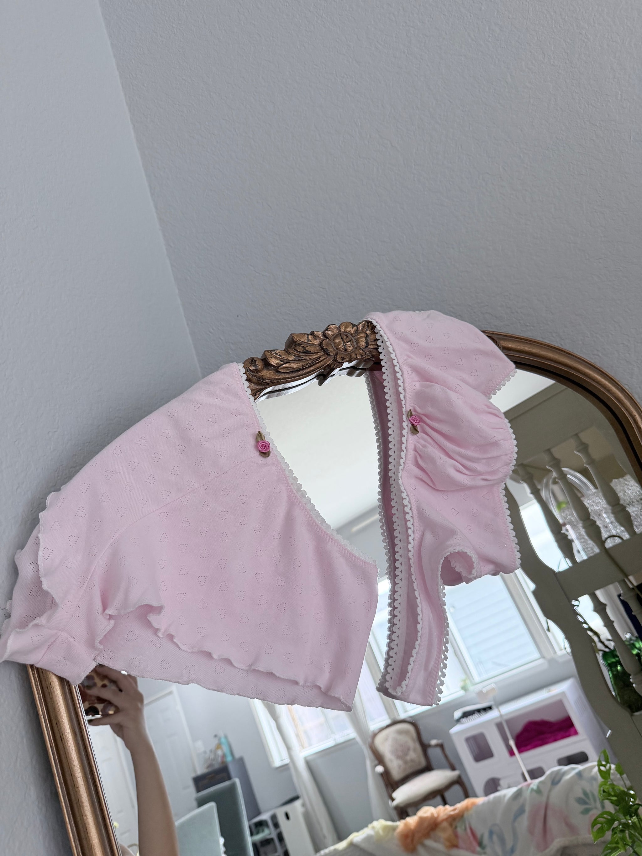 Milanblocks Soft Girl Loungewear Set  Cotton Lace Bralette  High Waist Panties