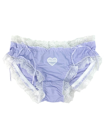 Purple & White Lace Trim Panty