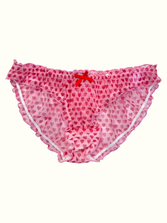 Pink Sheer Heart Coquette Panty