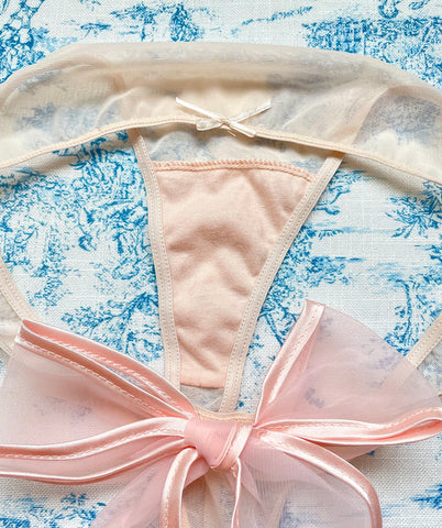 Pink Mesh Bow Panty