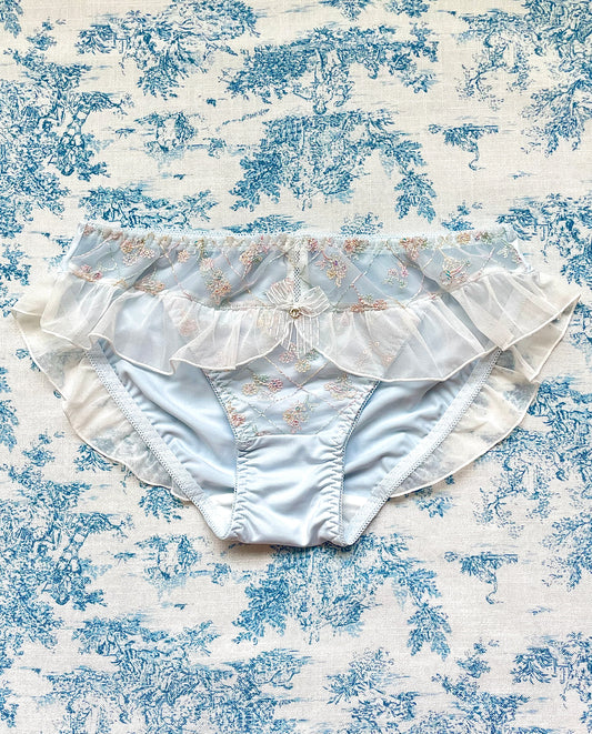 Blue Embroidered Panty