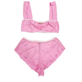 The Romantic pointelle cotton made matching bralette set