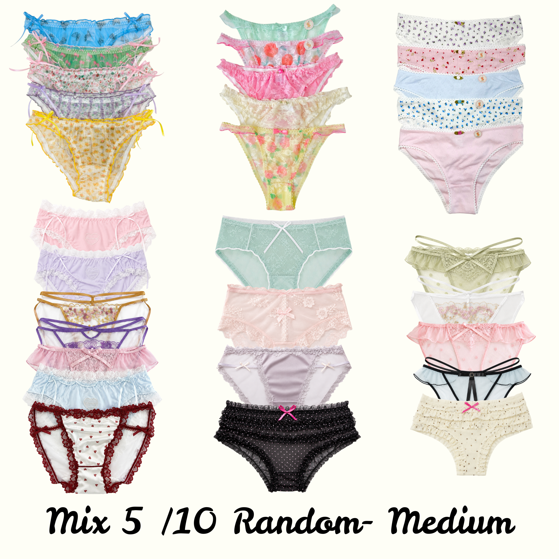 Milanblocks Women’s Coquette soft girl Lace Panties – Soft Girl Underwear, 5-Pack or 10-Pack