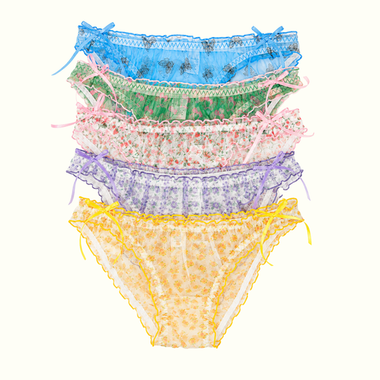 Milanblocks Summer Floral Fantasy Coquette Mesh Panty Set