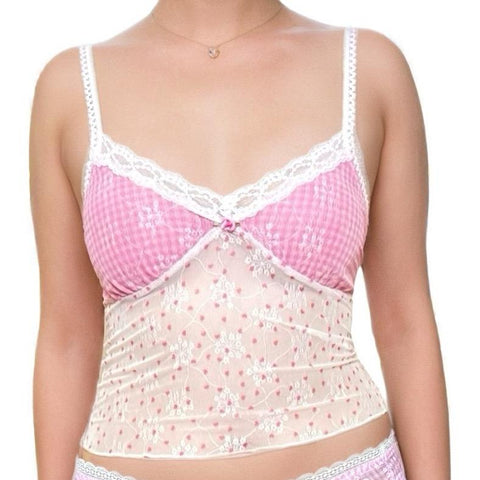 Milanblocks Y2K 90s Coquette Style Cami Top Soft Breathable Lingerie Nightwear Stretchy Women's Fashion Lace Chemise Floral Design