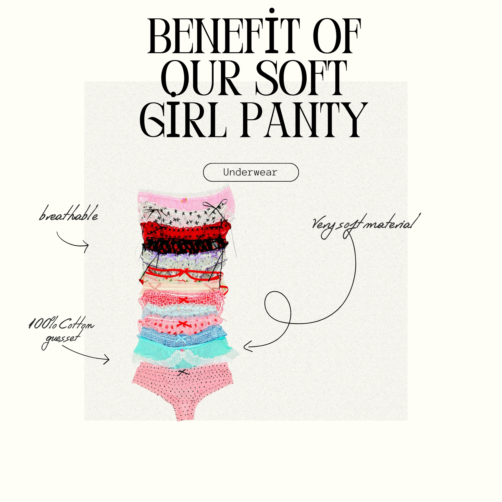 Milanblocks Women’s Coquette soft girl Lace Panties – Soft Girl Underwear, 5-Pack or 10-Pack