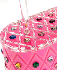 "Angel" Pink Rainbow Acrylic Box Clutch Bag