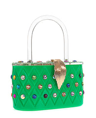 Kelly Green rainbow cluch bag