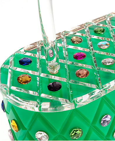 Womens Emerald Rainbow  Top Handle Clutch Bag