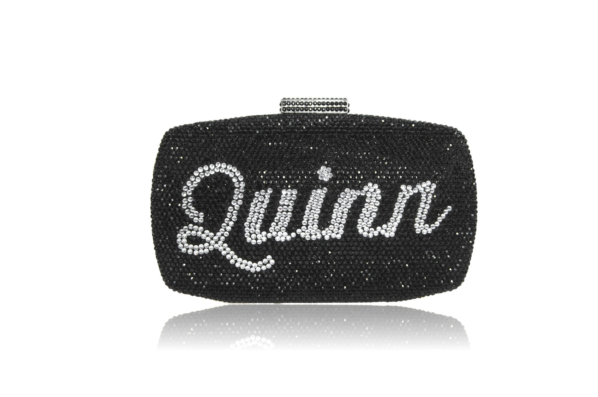 Personalized Brick Design Clutch With Name & Message Card Black