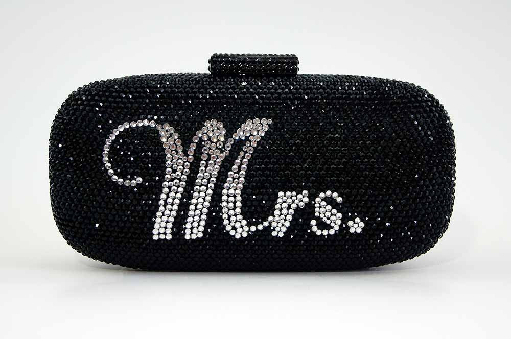 Personalized Brick Design Clutch With Name & Message Card Black