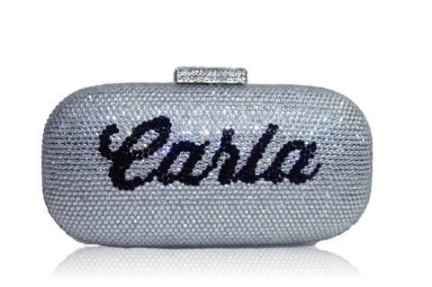 Custom Name Personalized Crystal Box Evening Clutch Bag-Handbags & Purses - MILANBLOCKS