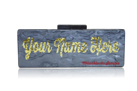 Large size live review custom acrylic name clutch-Handbags & Purses - MILANBLOCKS