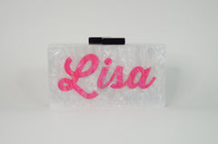 Personalized Name Acrylic Box Clutch-Medium Size-Handbags & Purses - MILANBLOCKS