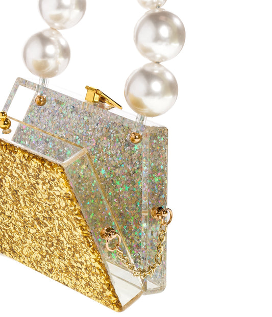 Forever Love Glitter Top Handle Acrylic Clutch