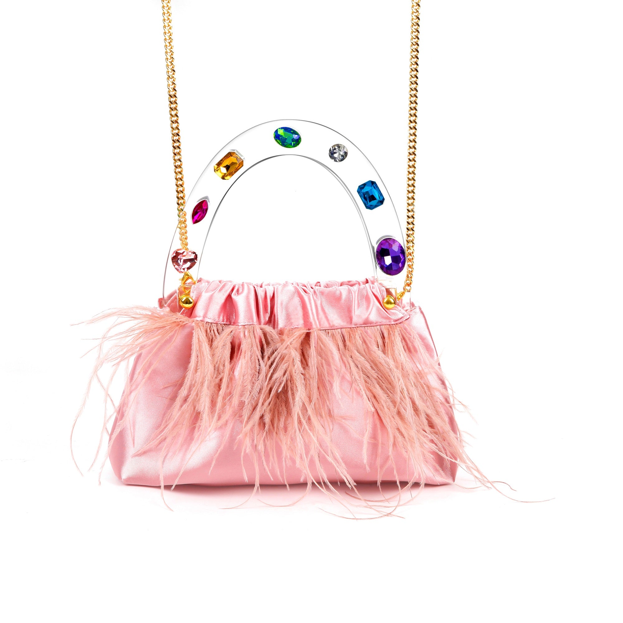 Ostrich Feather Bag Pink