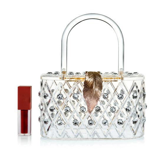 Milanblocks - Transparent Acrylic Clear Clasp Clutch