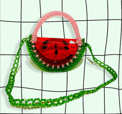 Beautify watermelon handbag beaded acrylic bag